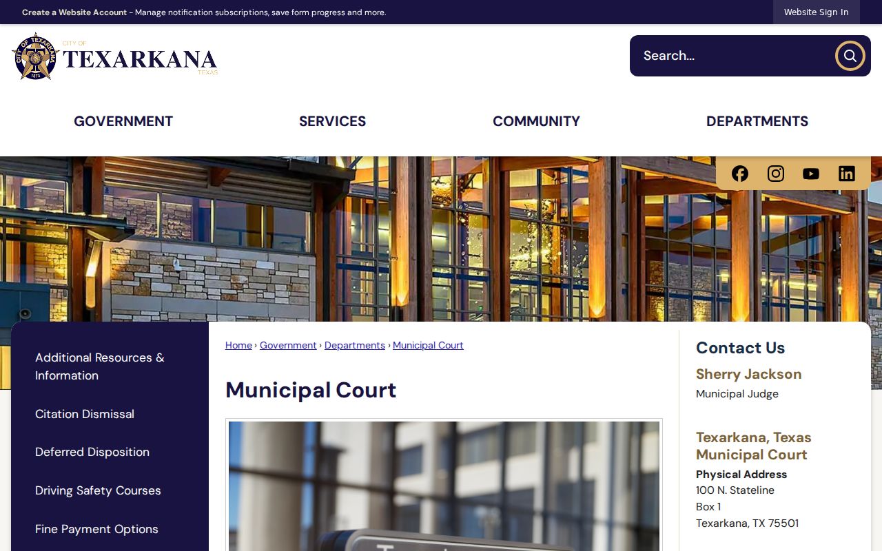 Texarkana court records municipal court purpose